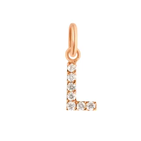 Lucky Letter L Diamond Pendant, Rose Gold