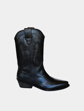 Lucky Unisex High Top Cowboy Boots | Black