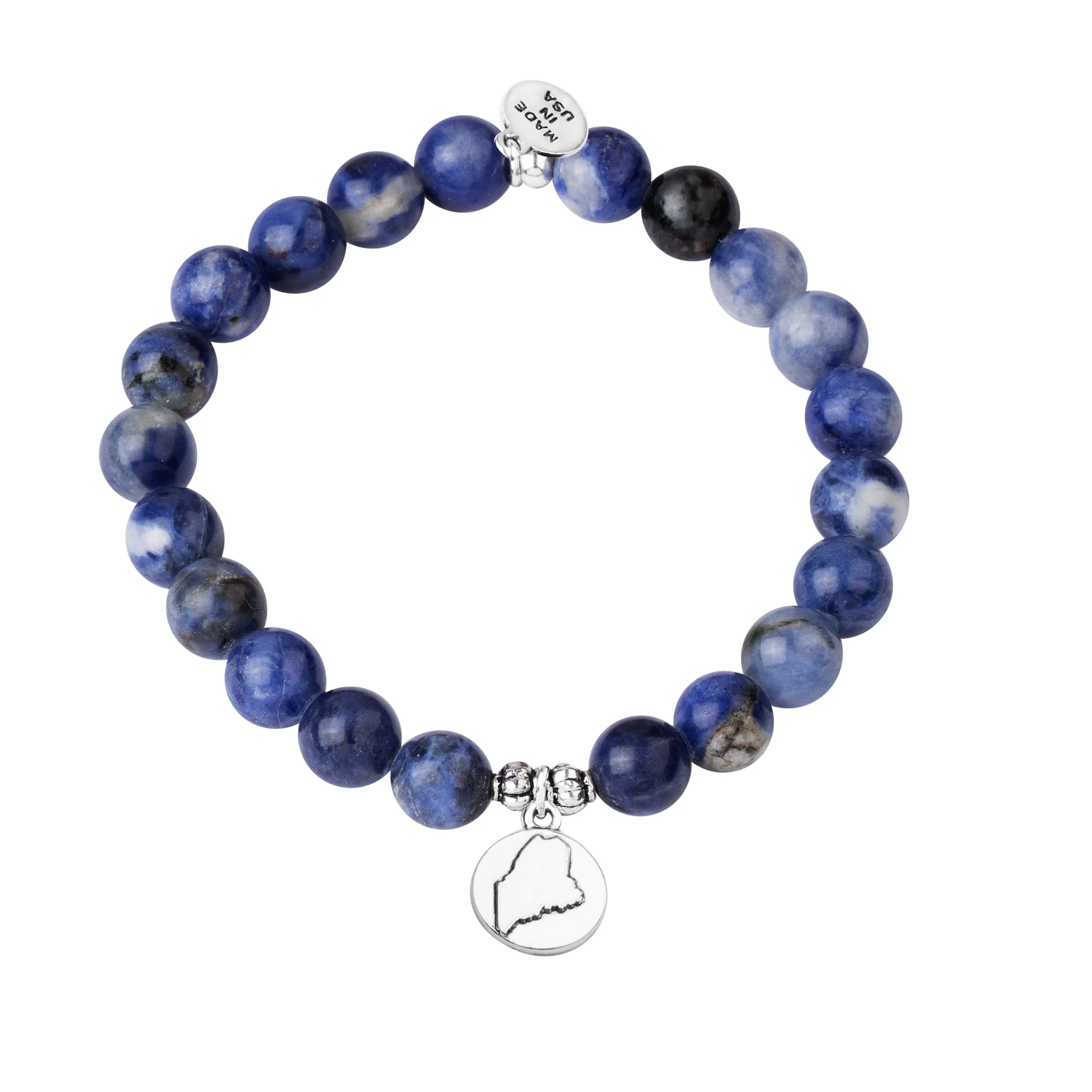 Maine | Stone Beaded Charm Bracelet | Sodalite - Inner Peace