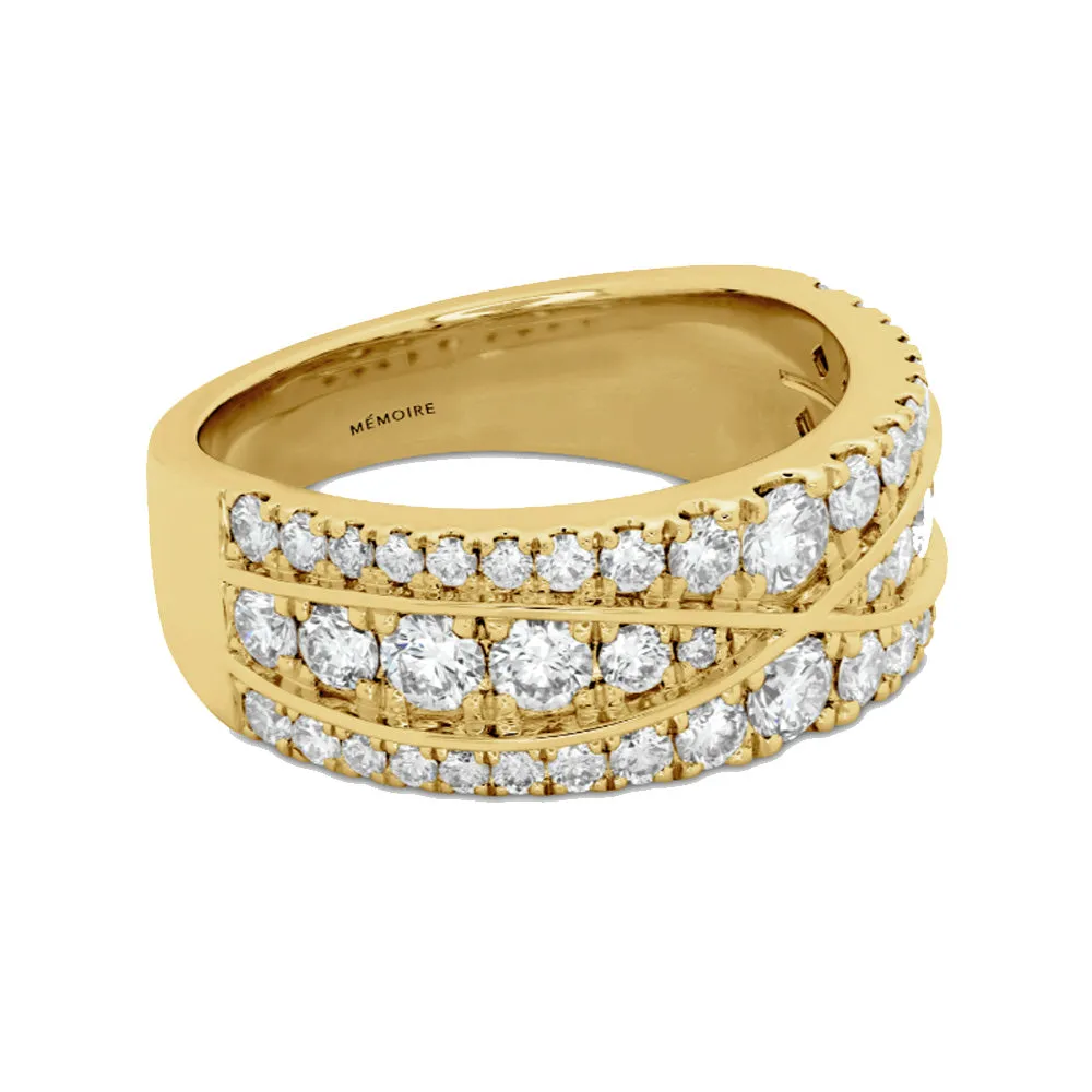 Memoire 18K Yellow Gold Harper Embossed Right Hand Ring