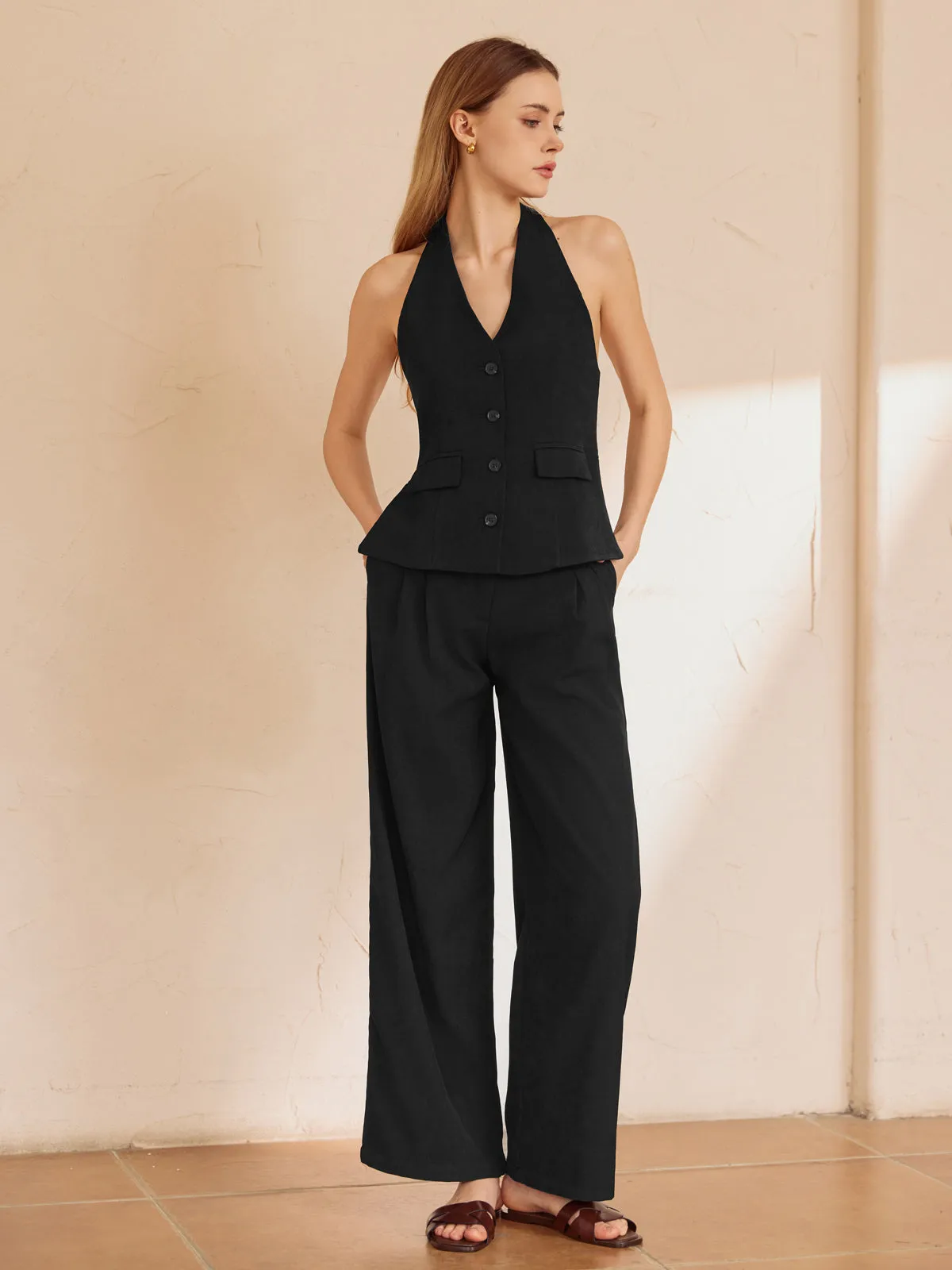 Minimalism Tailored Straight Leg Pants