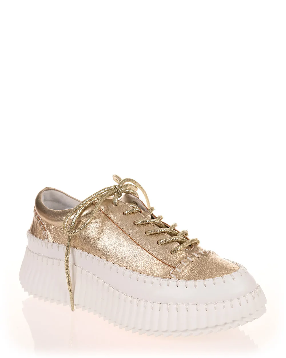 Minx Rizzo Gold Milled Leather Casual