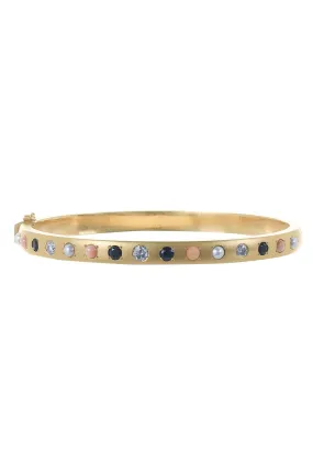 Multi Gem Gypsy Bangle Bracelet