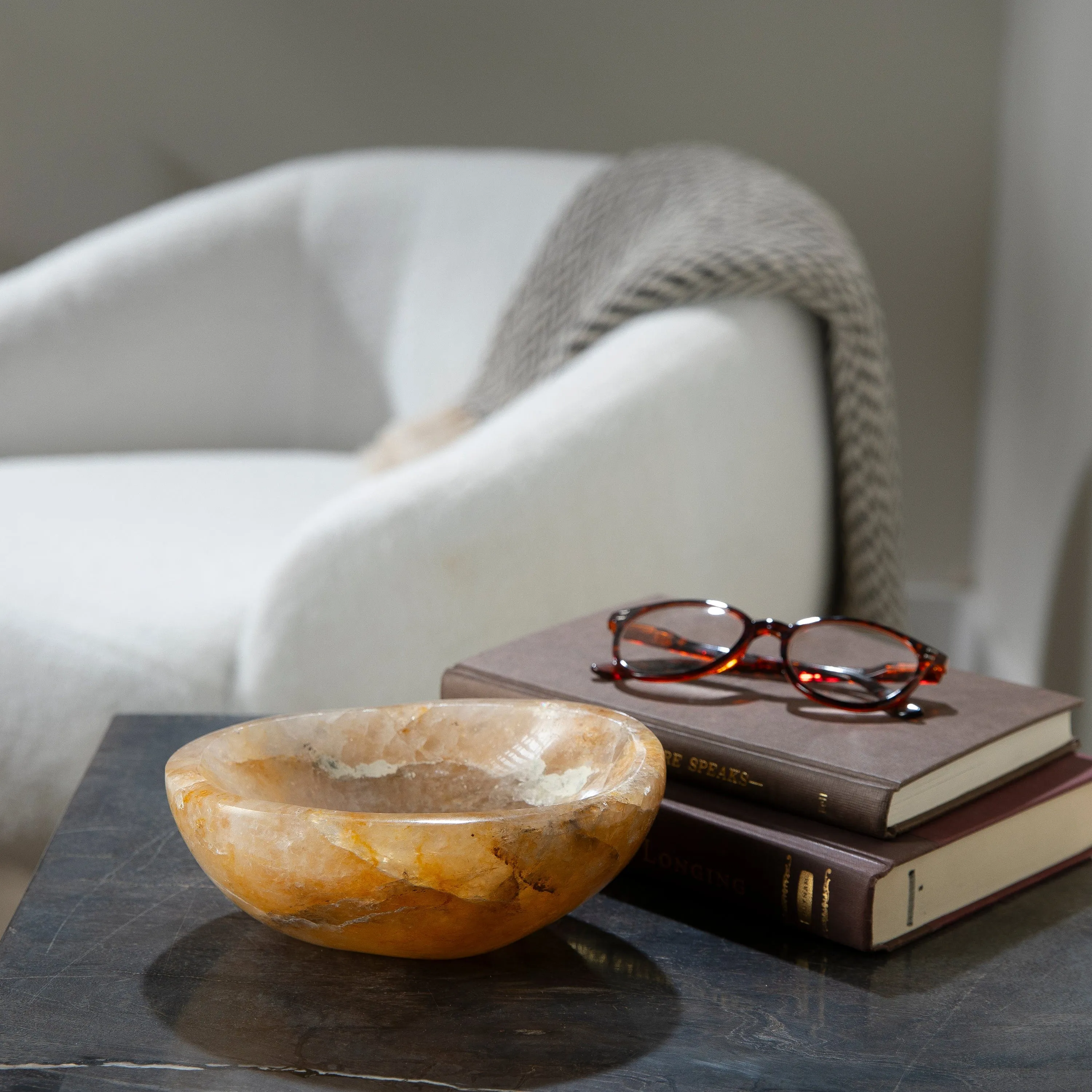 Natural Golden Healer Quartz Bowl (Hematoid Quartz) - 7 / 1,560 grams