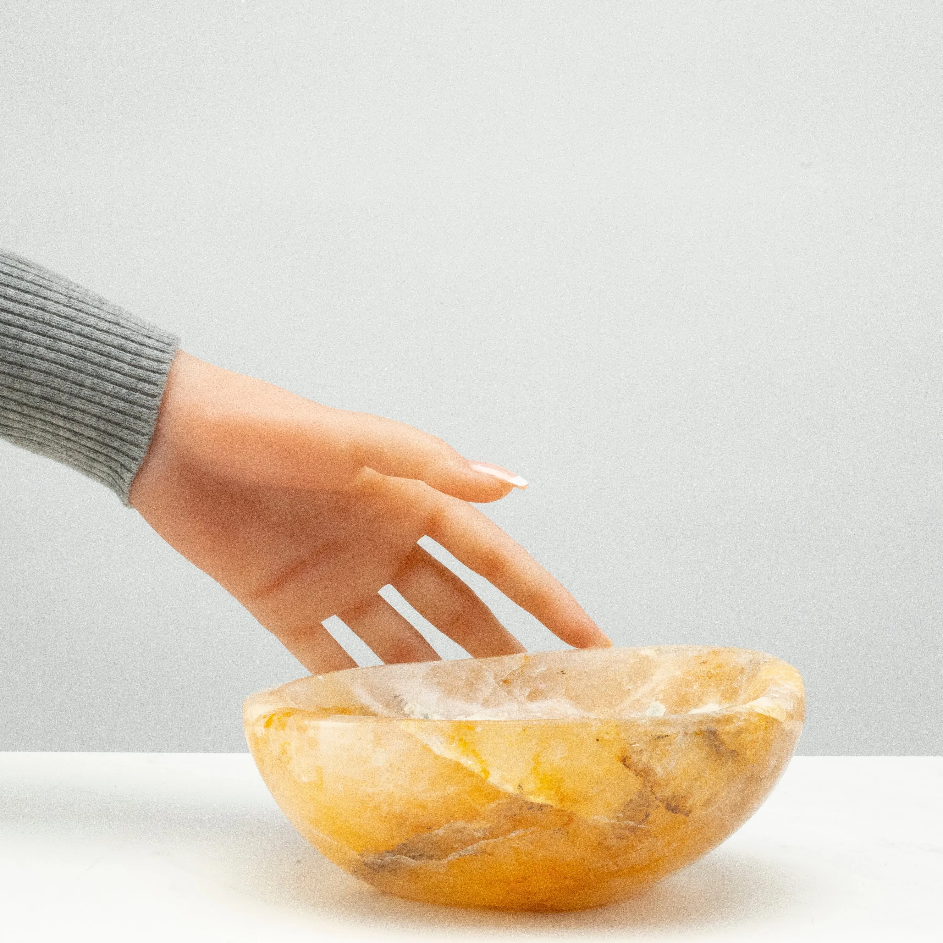 Natural Golden Healer Quartz Bowl (Hematoid Quartz) - 7 / 1,560 grams