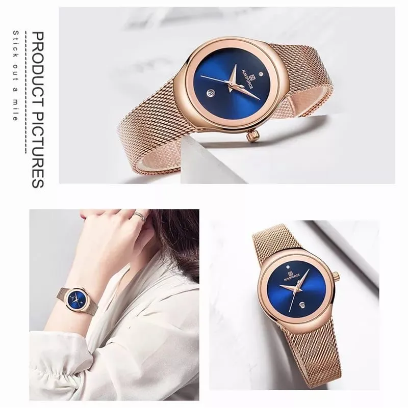 Naviforce Lady Stylish Bracelet Watch - BLUE FACE