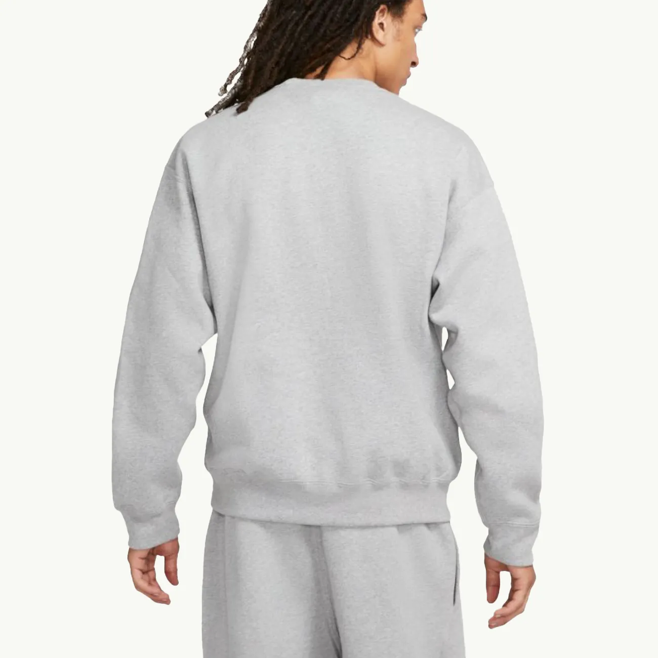 NRG Soloswoosh Fleece Crew - Dark Grey Heather/White