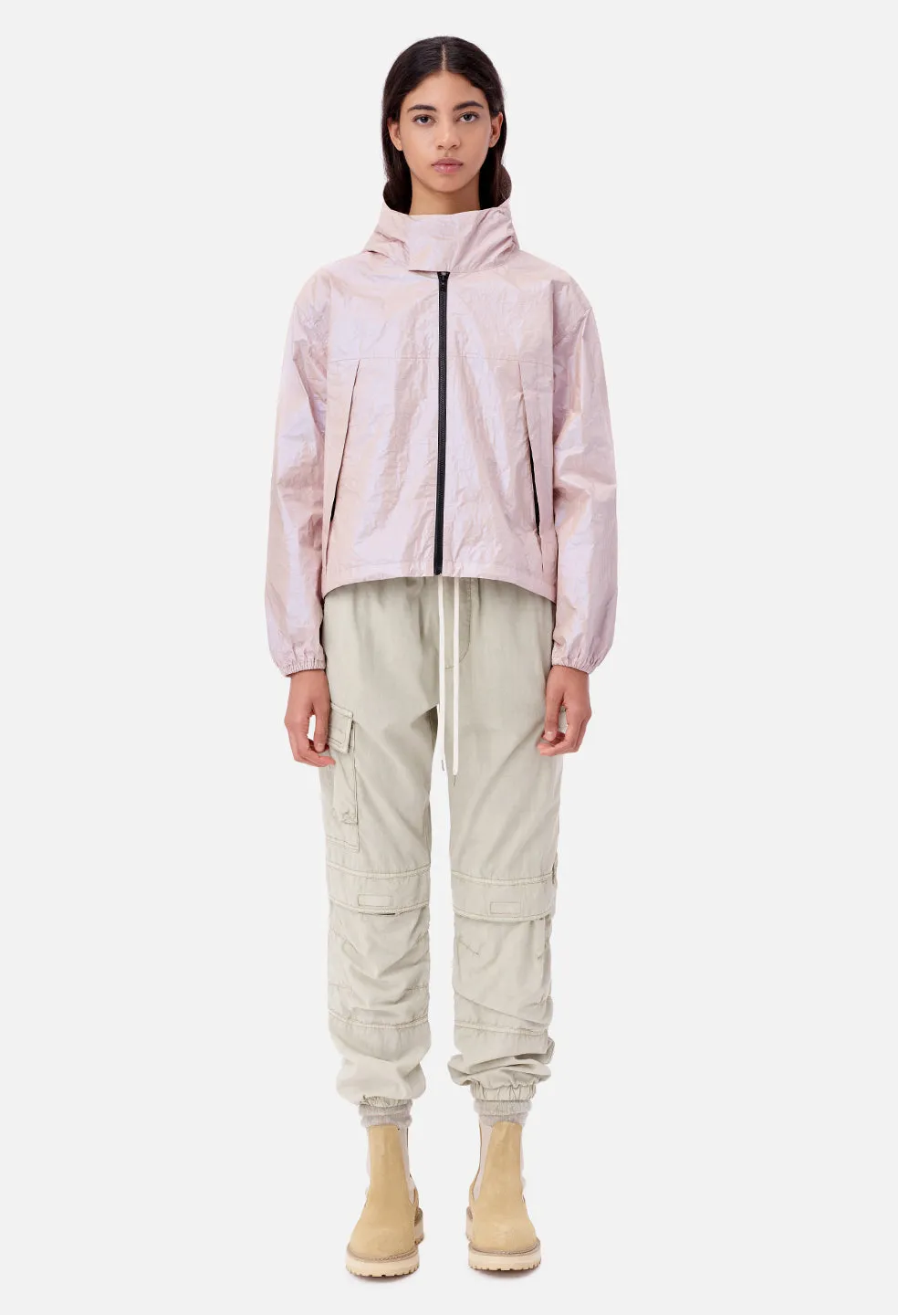 Oversized Cropped Parka / Iridescent Opal