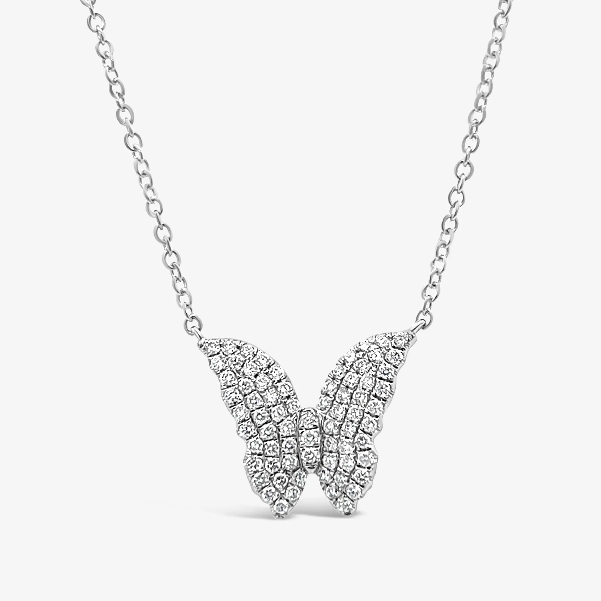 Pave Diamond Butterfly Necklace