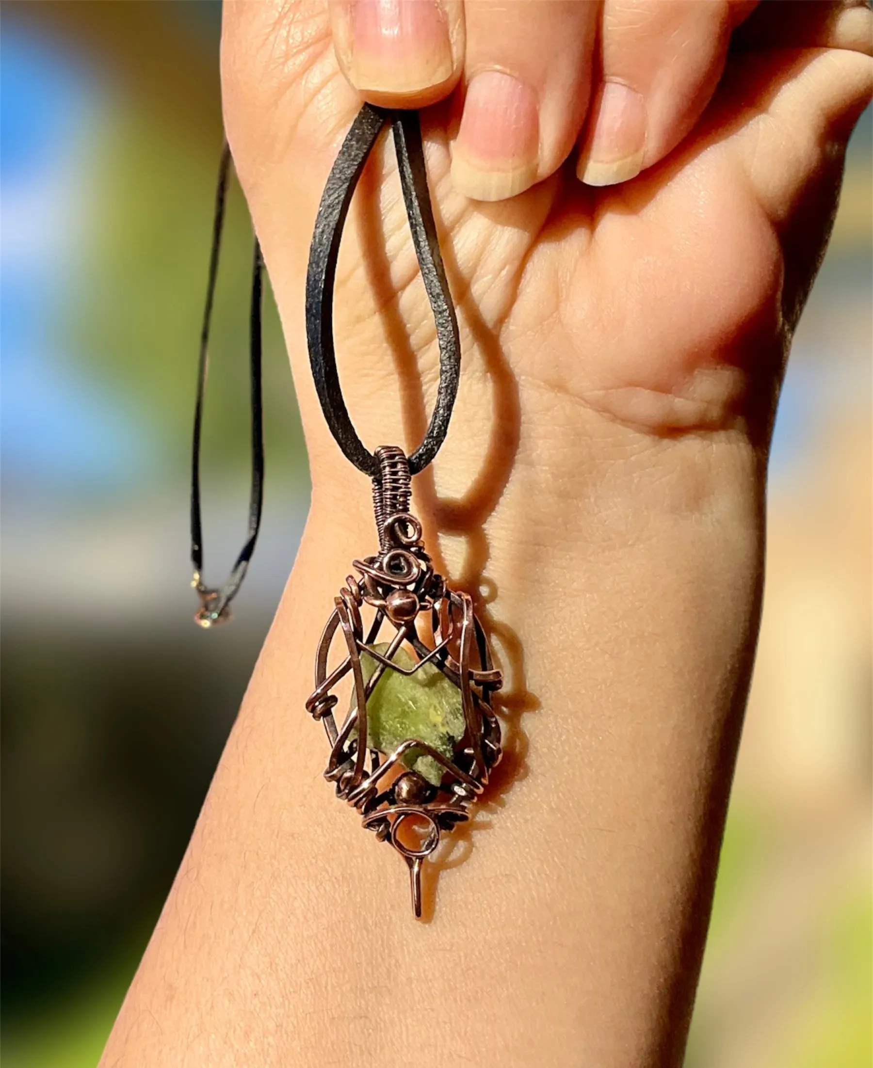 Peridot Wire Wrapped Pendant