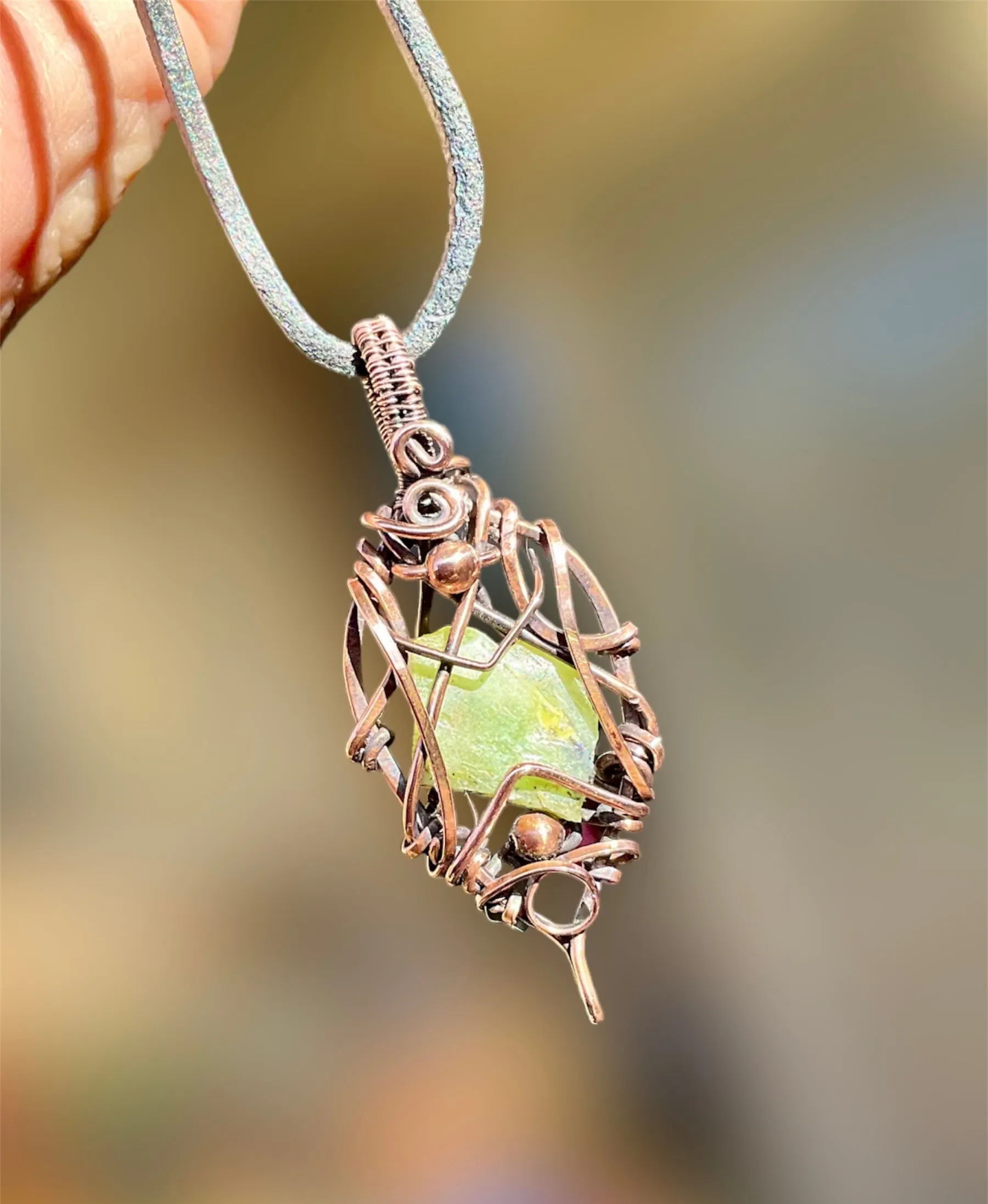 Peridot Wire Wrapped Pendant