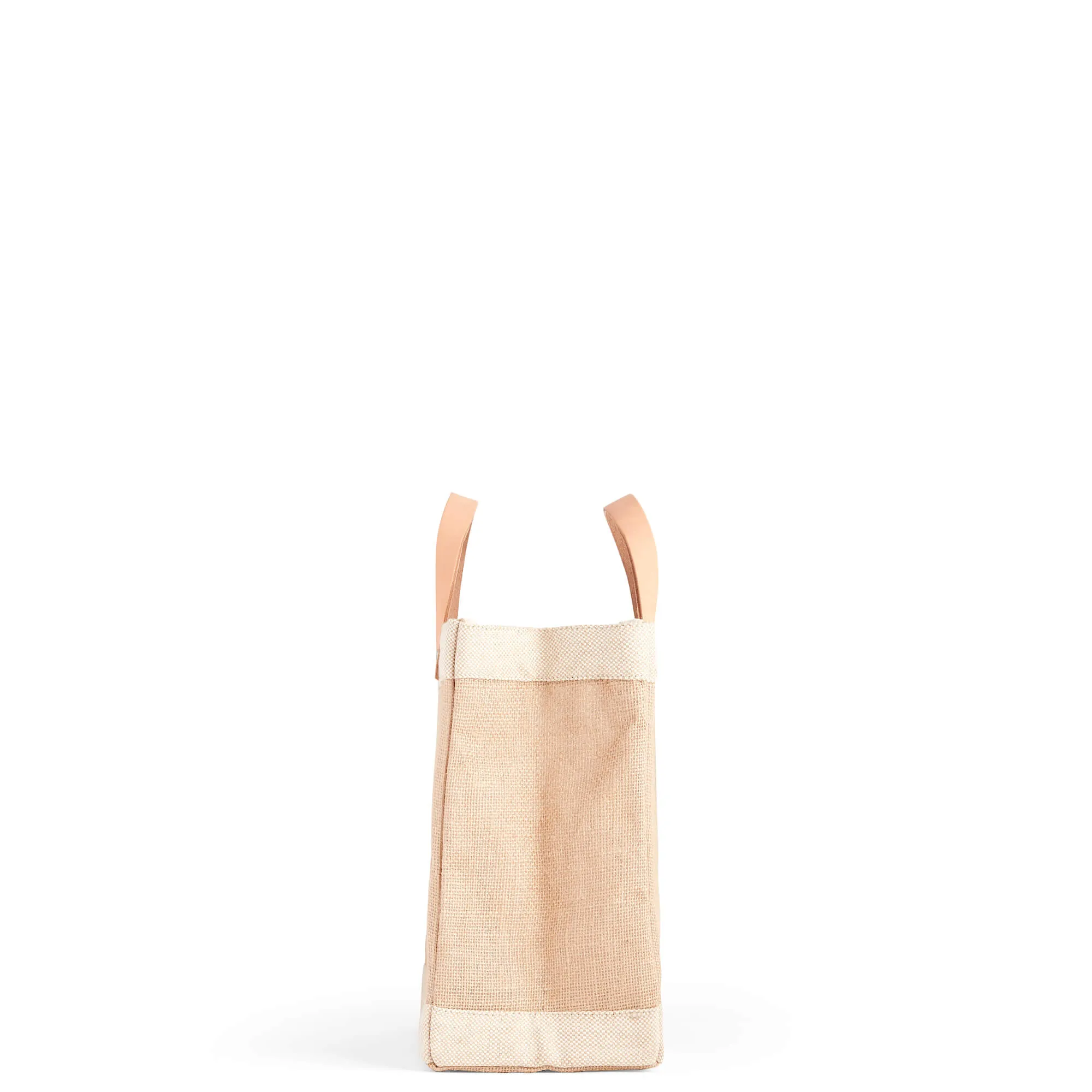 Petite Market Bag in Natural with “CAT MOM”