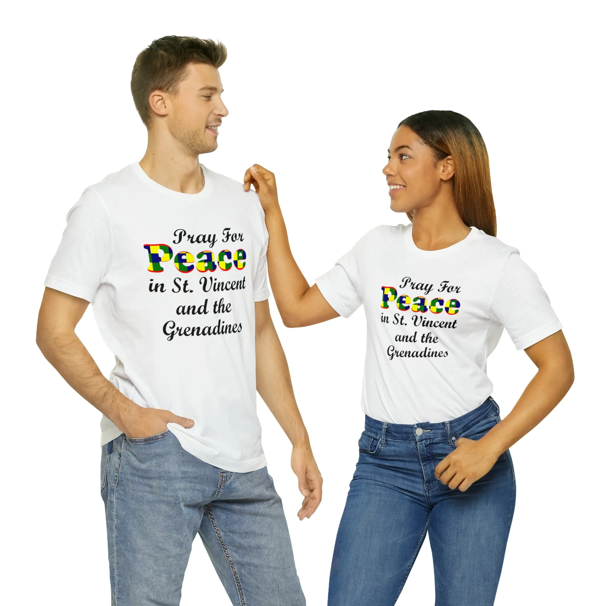 Pray For Peace in St. Vincent and the Grenadines Unisex Jersey Short Sleeve Tee