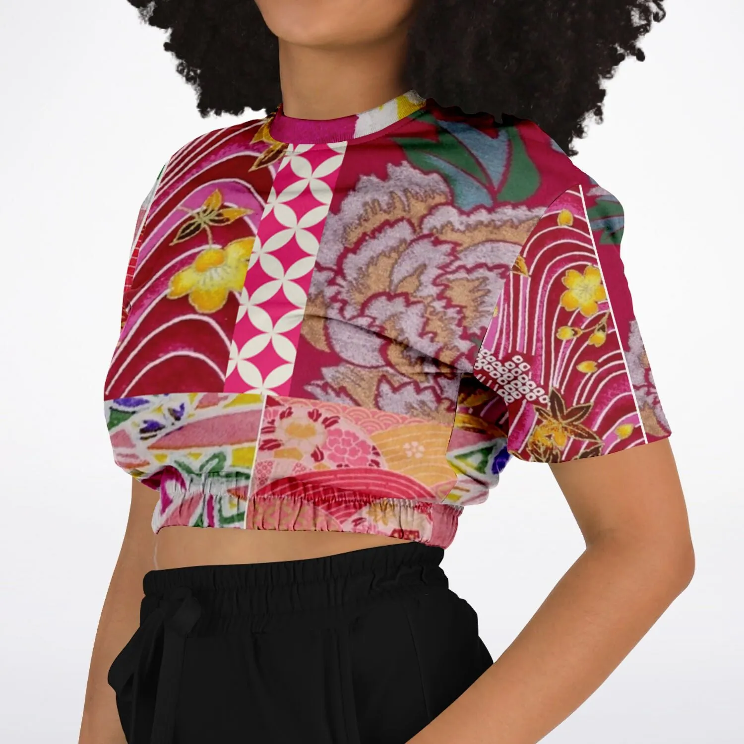 Queen Lili'uokalani Short Sleeve Cropped Eco-Poly Sweater