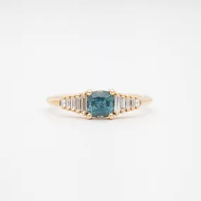 Radiant Sapphire Gradient Diamond Ring