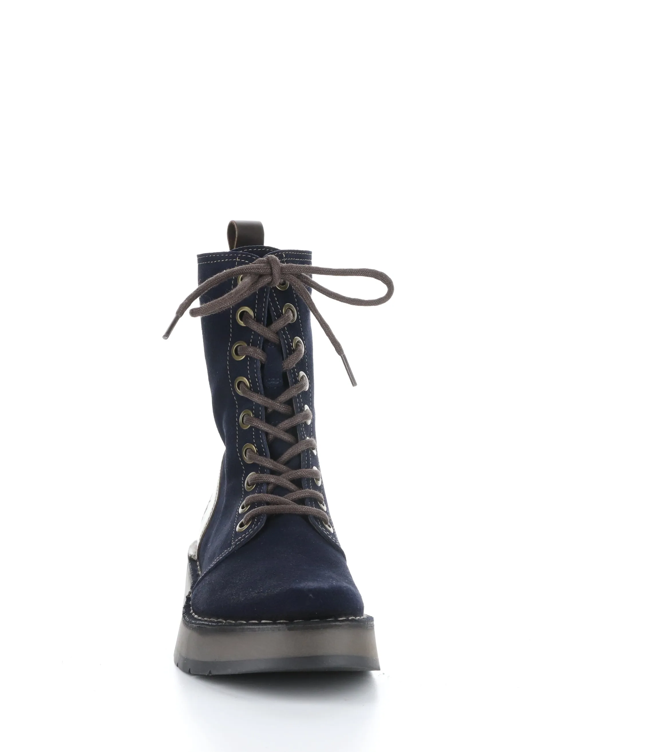 RAMI043FLY 007 NAVY/DK BROWN Lace-up Boots