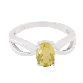 Riyo Cute Stone Citrine 925 Sterling Silver Ring Silverware Jewelry