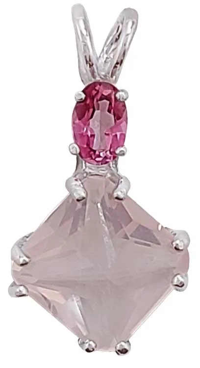 Rose Quartz Mini Magician Stone? with Oval Cut Pink Topaz