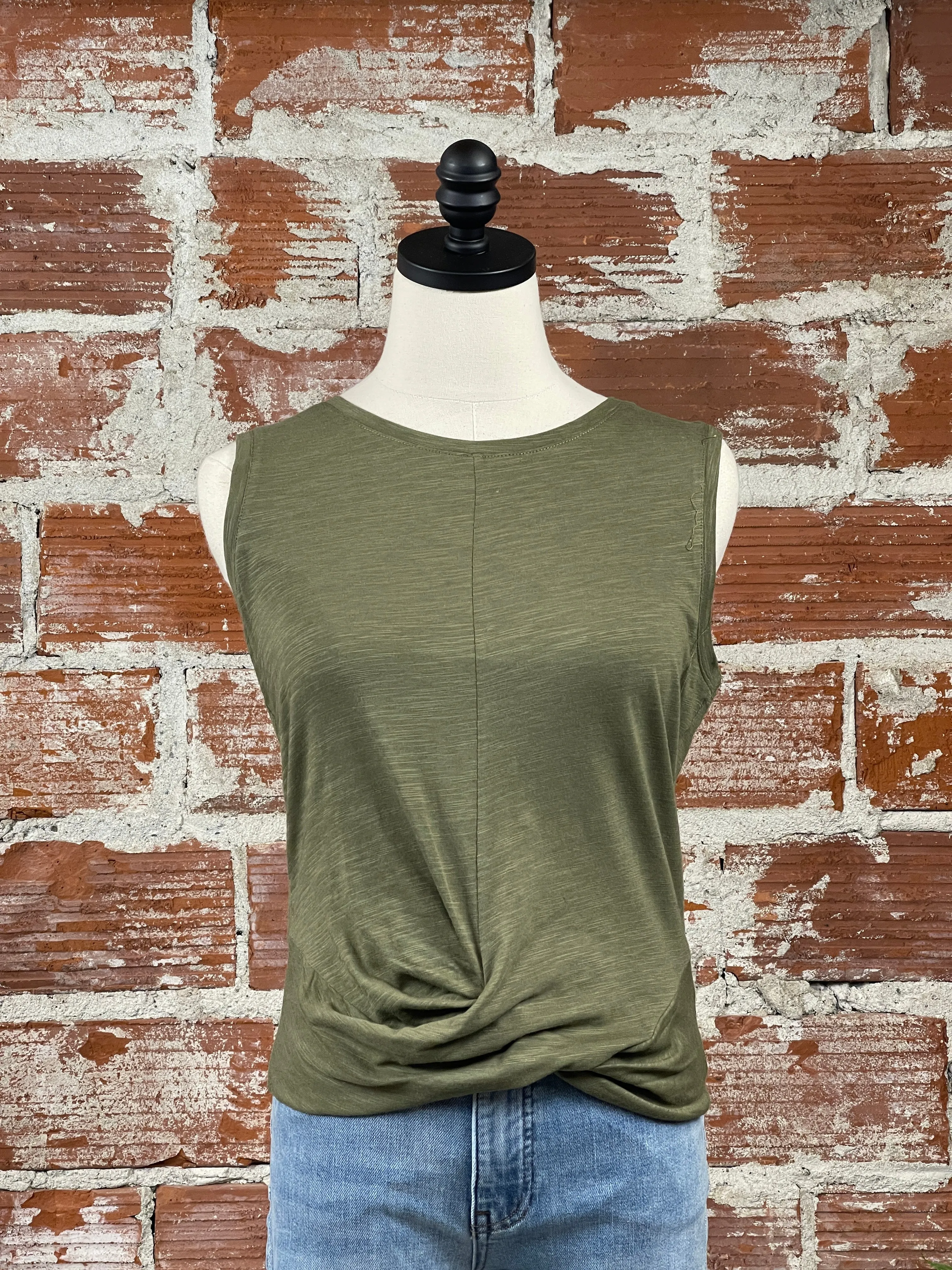 Sanctuary Twisted Tank in Olive