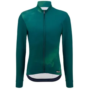 Santini Pure Dye Long Sleeve Jersey - Fluo Green