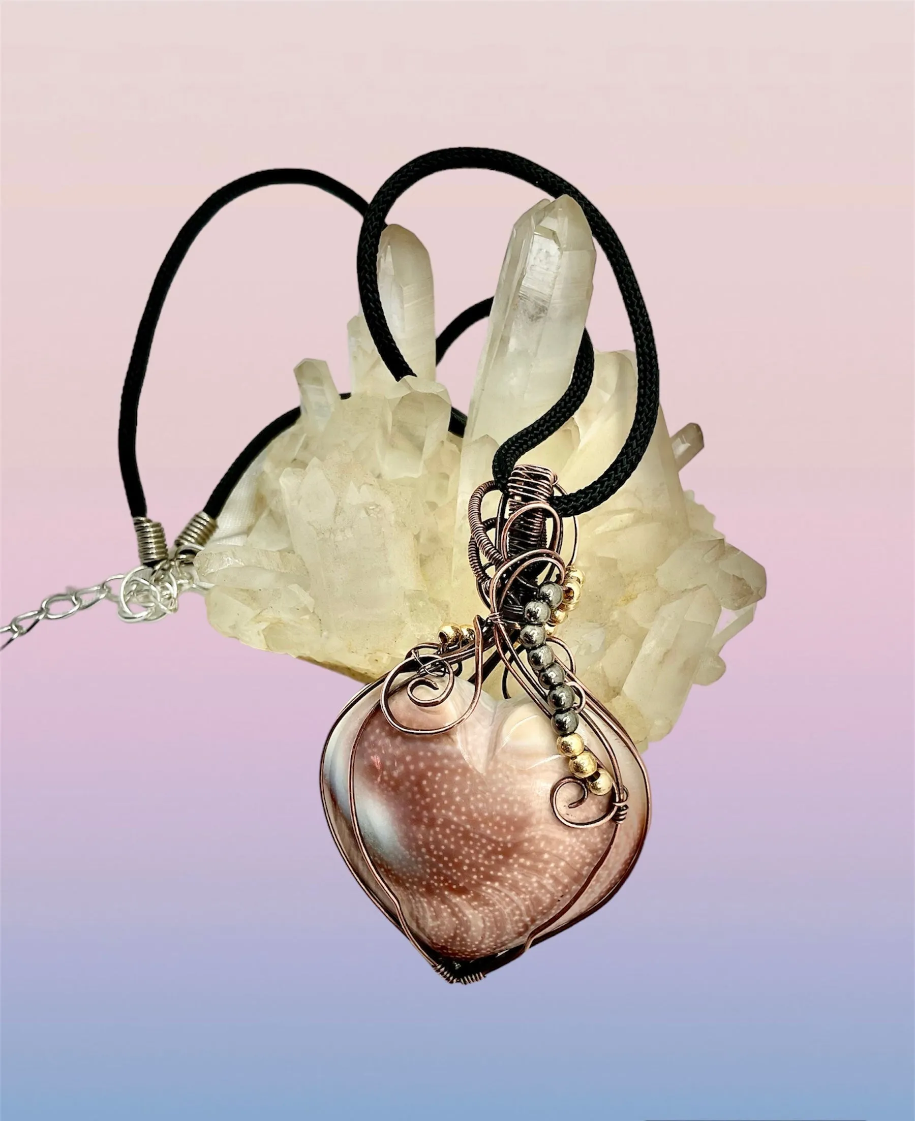 Shiva Eye Shell Wire Wrapped Pendant