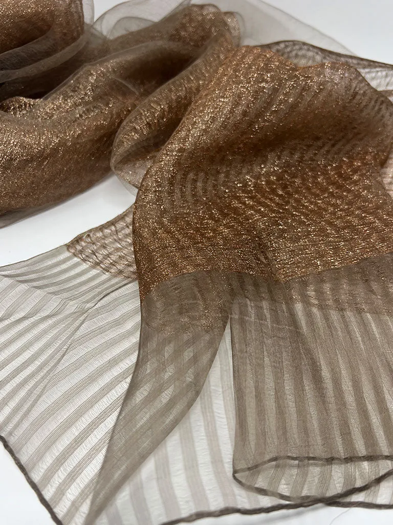 Silk Sheer Wrap Scarf, Copper