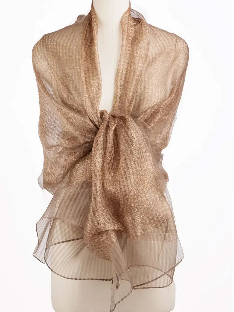 Silk Sheer Wrap Scarf, Copper