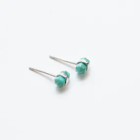 Silver Turquoise Wrap Studs