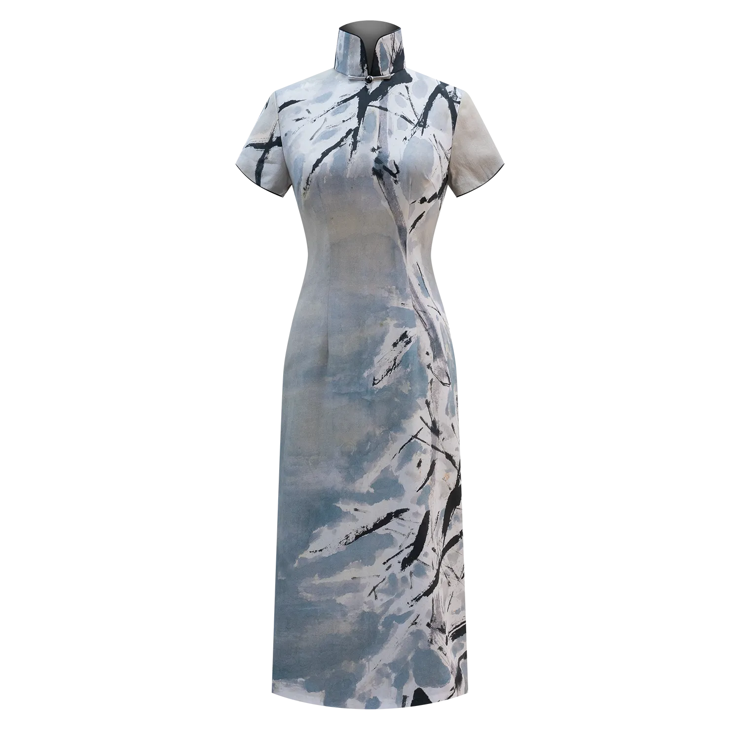 SPARKLE COLLECTION x HKMoA【BAMBOO IN SNOW】100% Silk Cheongsam (Short Sleeve) (高風亮節) (高劍父)