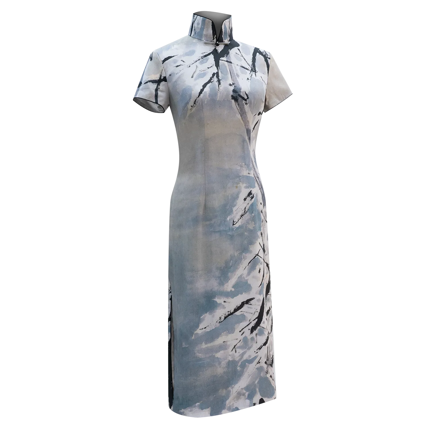 SPARKLE COLLECTION x HKMoA【BAMBOO IN SNOW】100% Silk Cheongsam (Short Sleeve) (高風亮節) (高劍父)