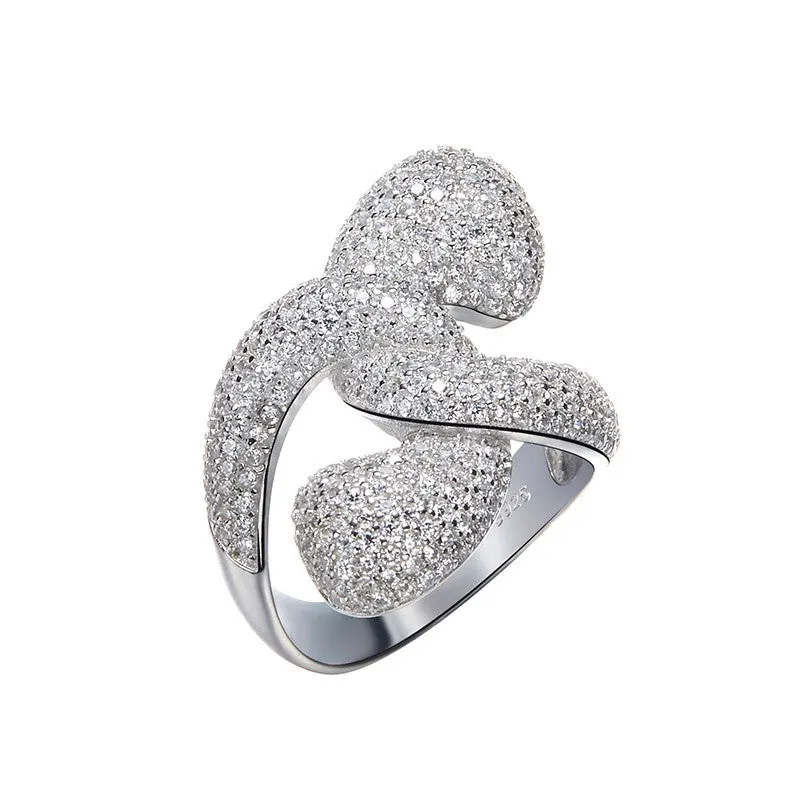 Sterling silver sophisticated shape ring