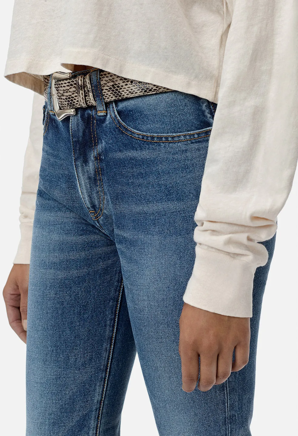 Straight Leg Crop Jean / Union Blue