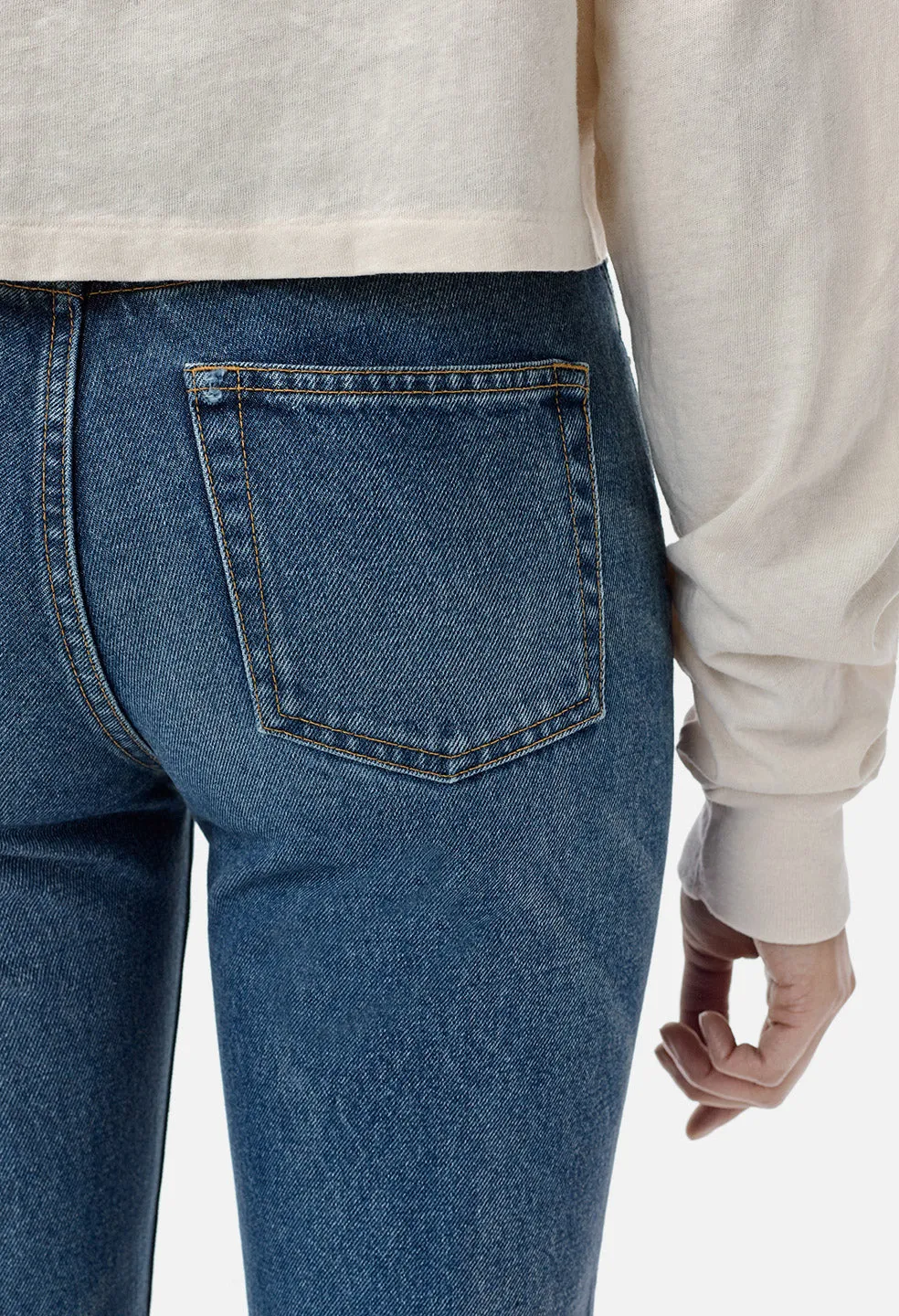 Straight Leg Crop Jean / Union Blue