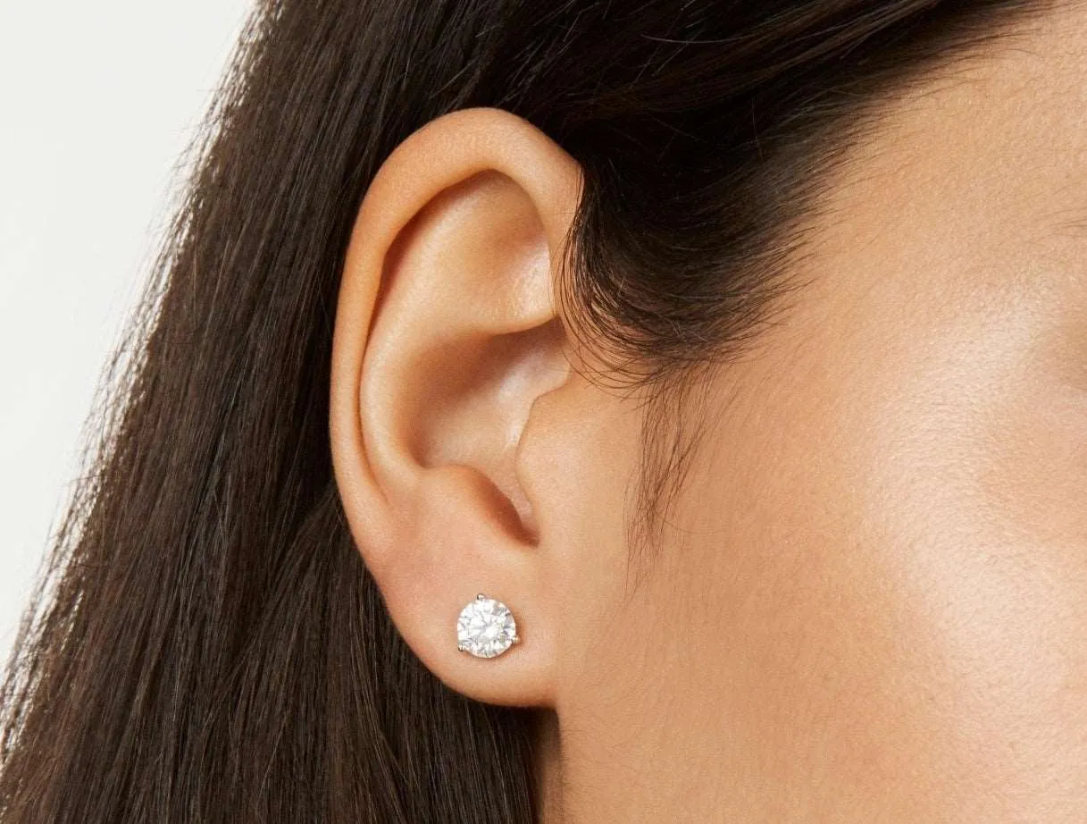 Test Copy of Lab-Grown Diamond 2ct. tw. Round Brilliant Solitaire 14k Gold Studs | White (Copy)