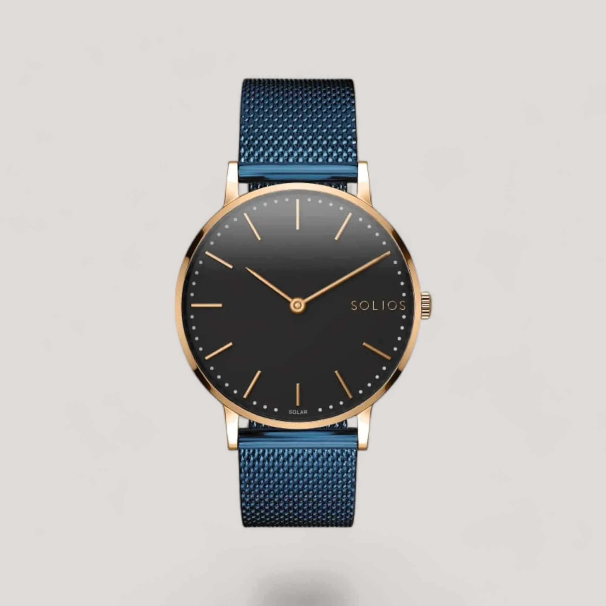 The Solar Classic | Black Dial - Rose Gold Case