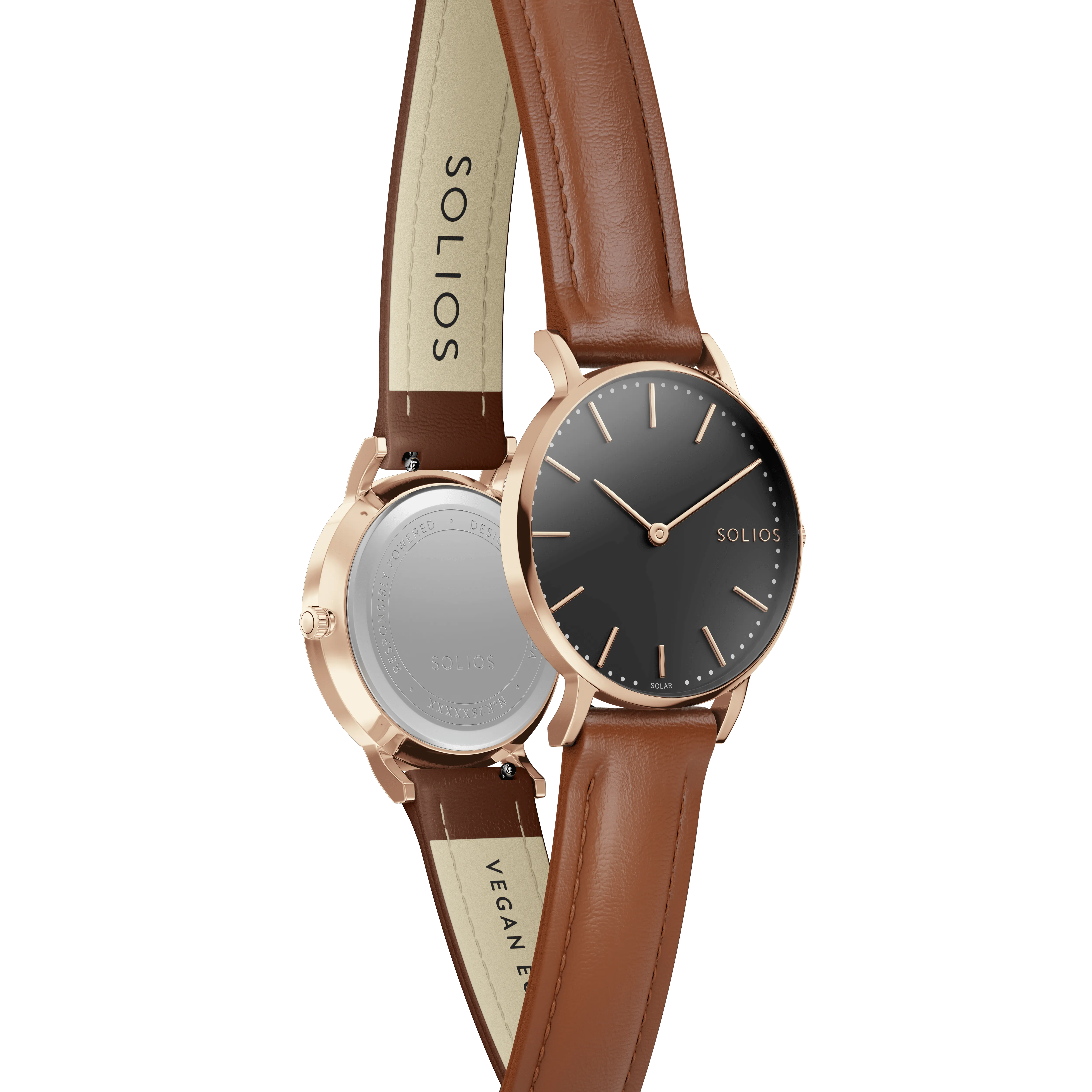 The Solar Classic | Black Dial - Rose Gold Case