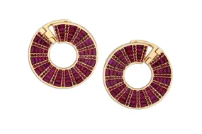 The Twist Kaleidoscope Grande 3.0 Disc Ruby Earrings