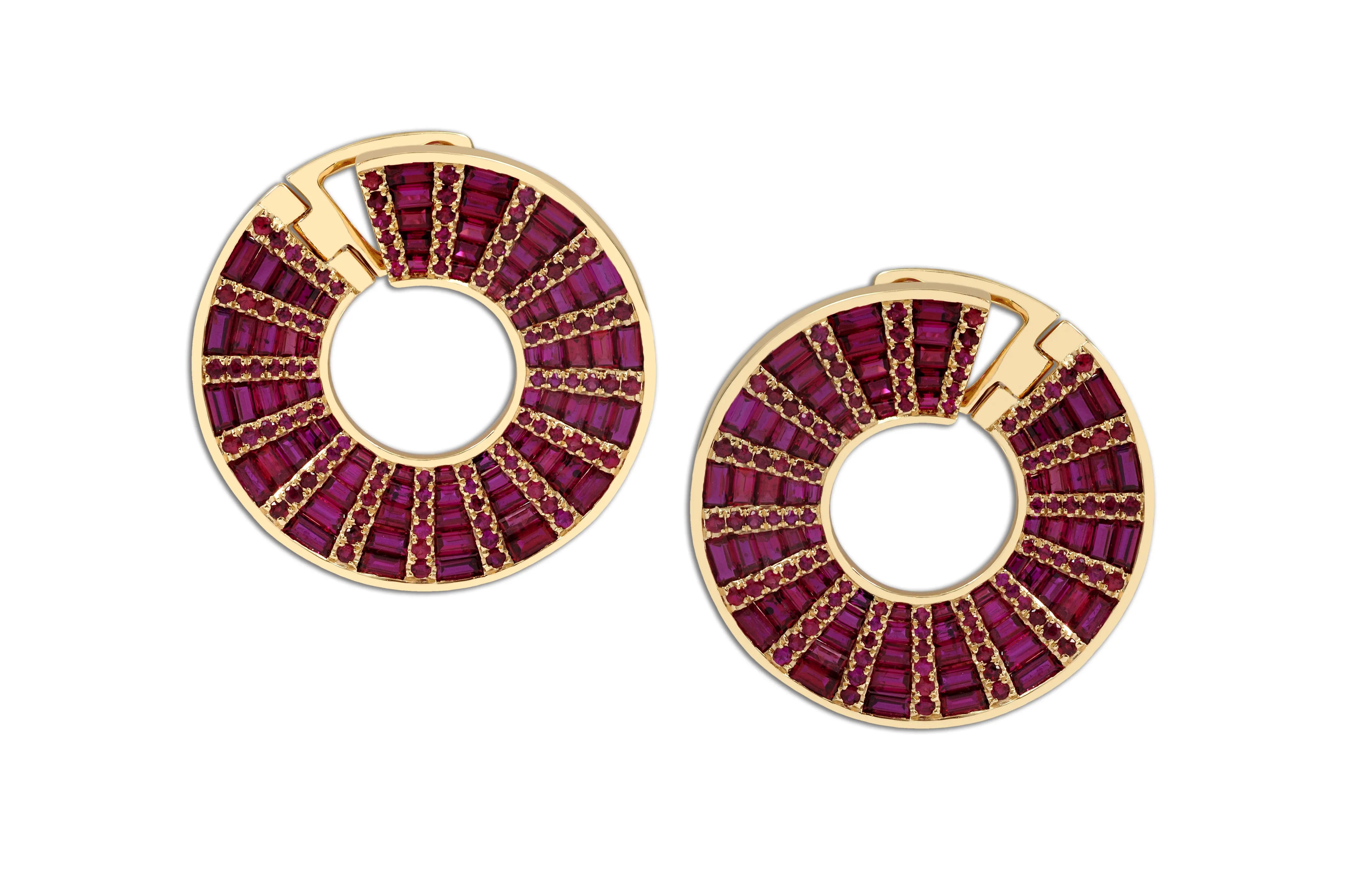 The Twist Kaleidoscope Grande 3.0 Disc Ruby Earrings