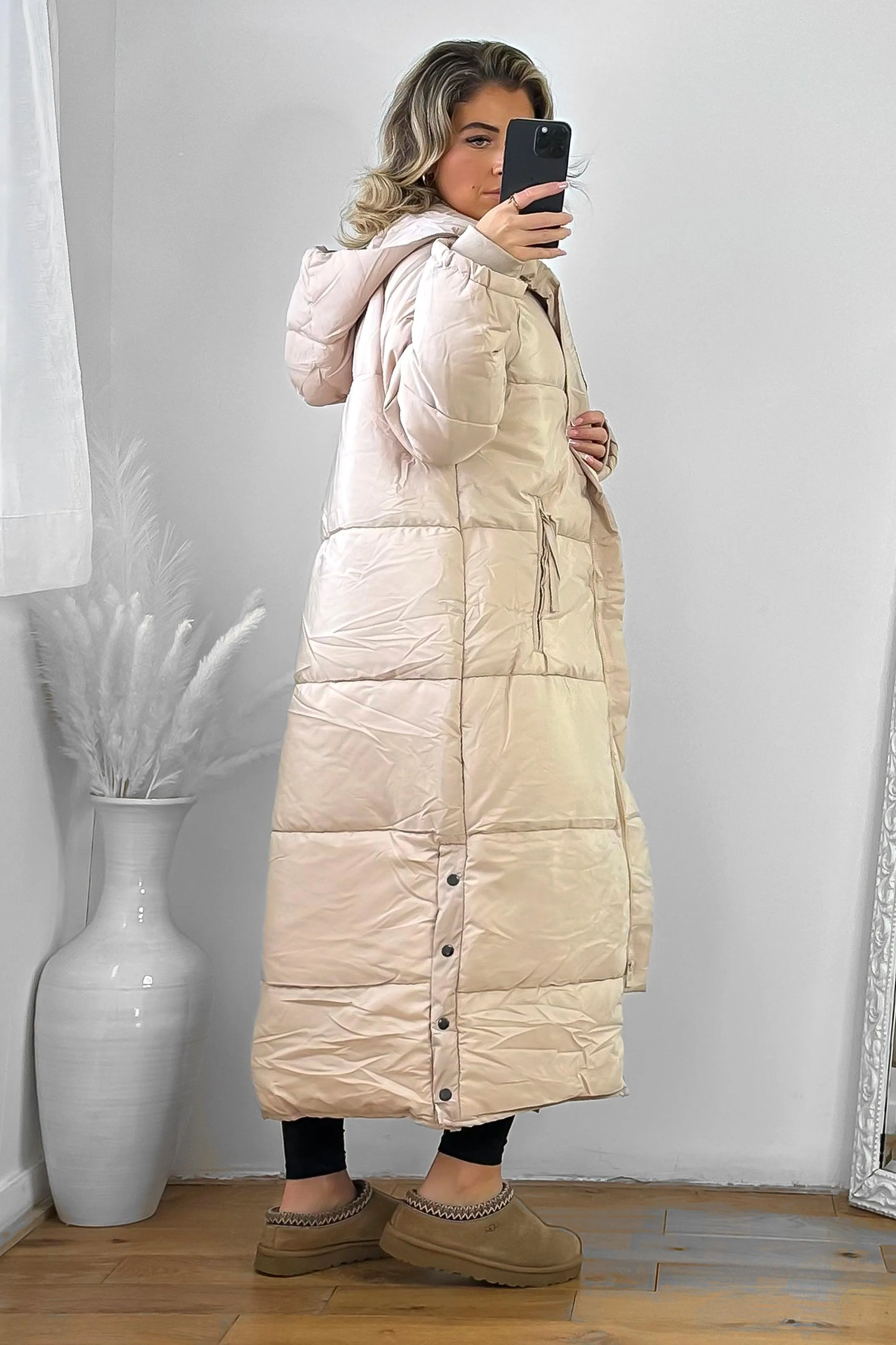 Thick Padded Maxi Parka Jacket