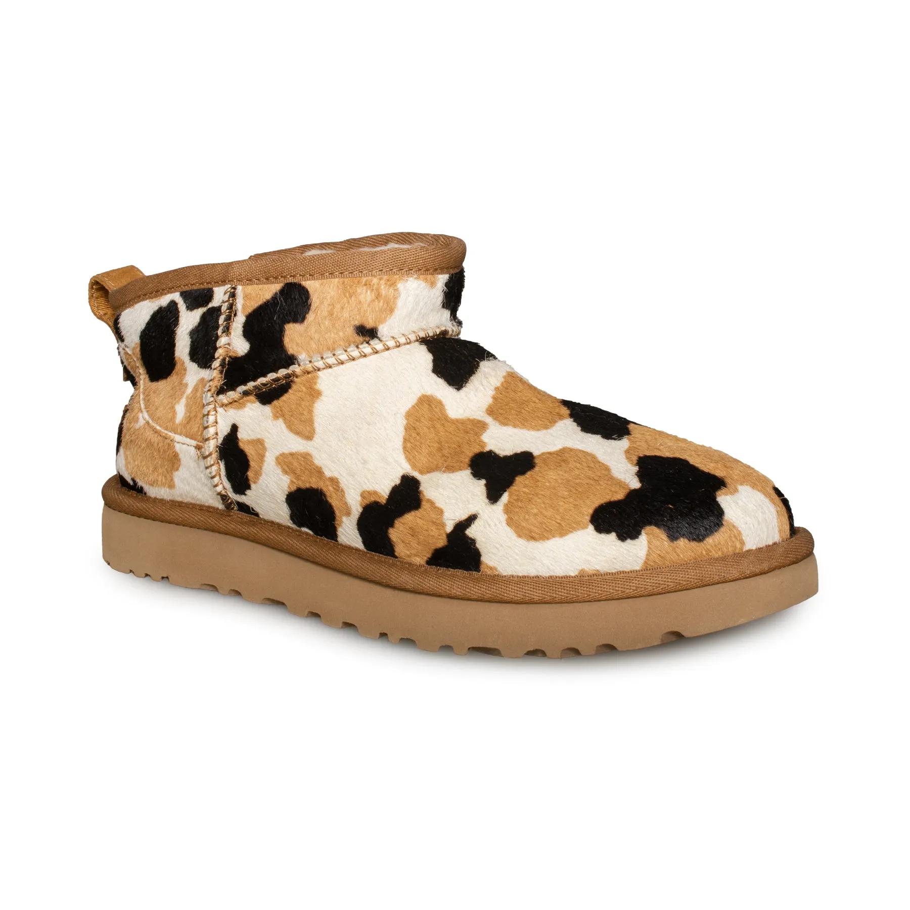 UGG Classic Ultra Mini Cow Print Chestnut Boots - Women's