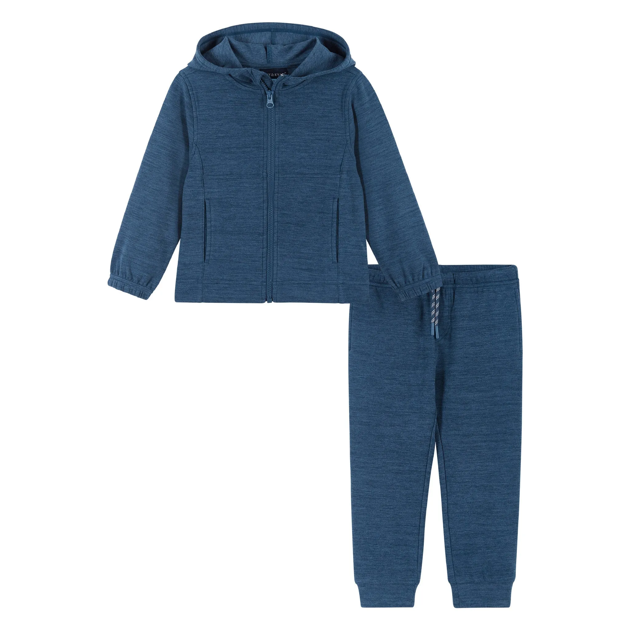 Ultra Soft Zip Front Sweatshirt Set | Blue