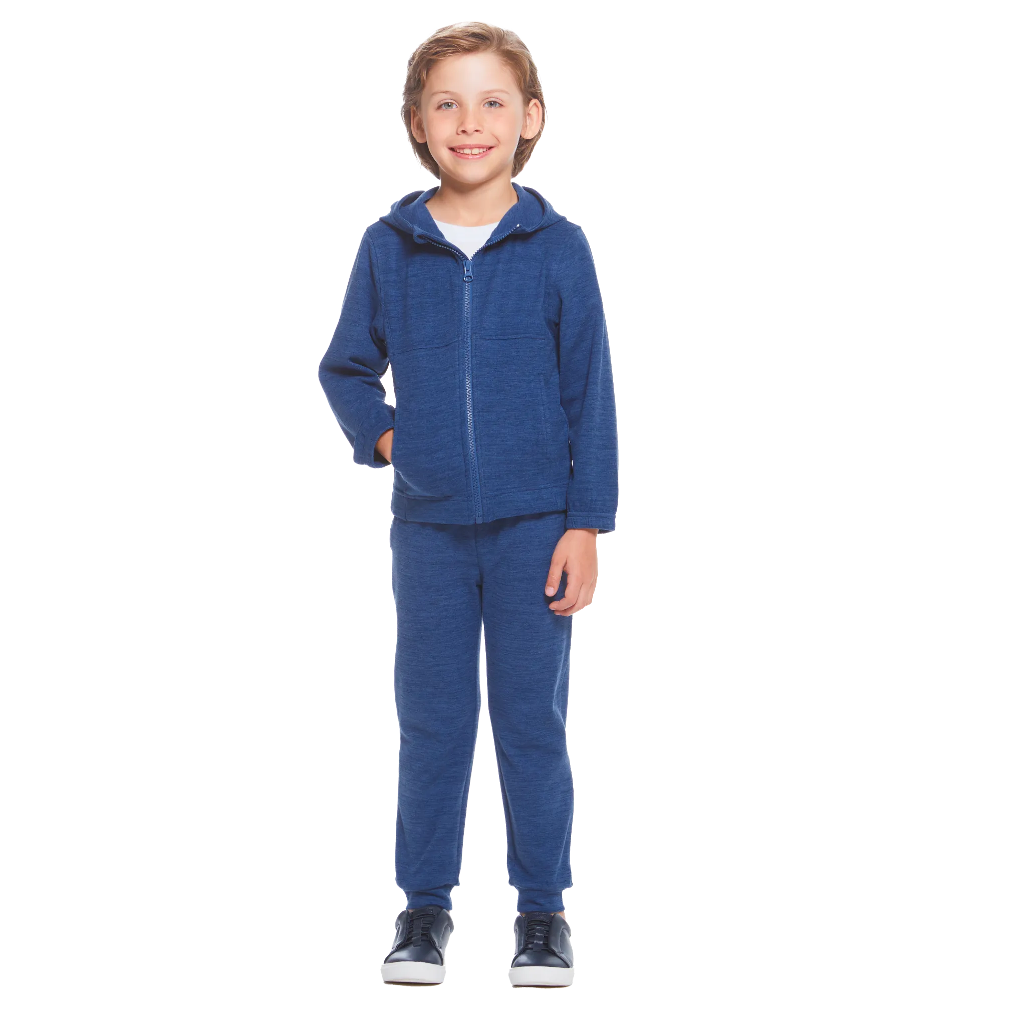 Ultra Soft Zip Front Sweatshirt Set | Blue