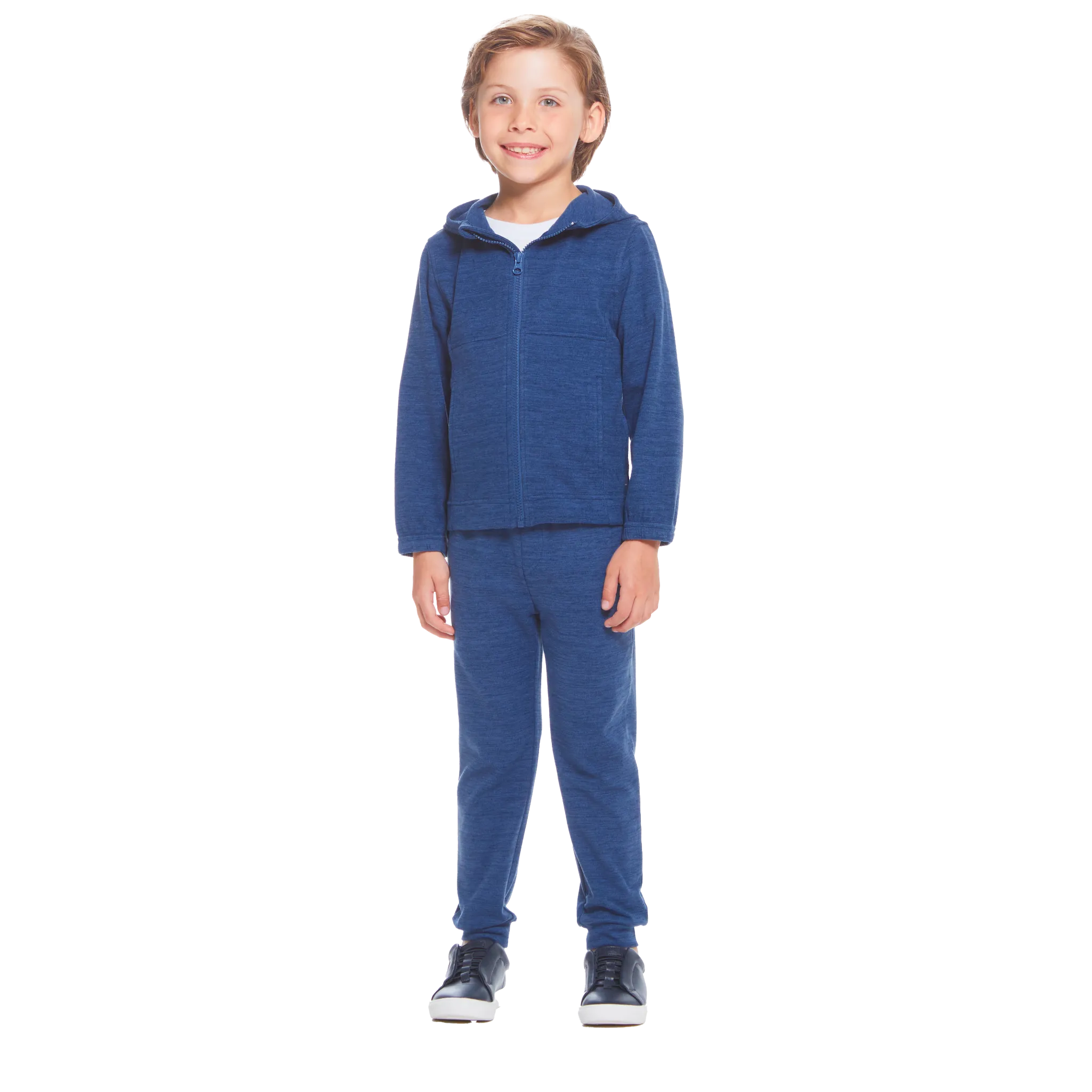 Ultra Soft Zip Front Sweatshirt Set | Blue