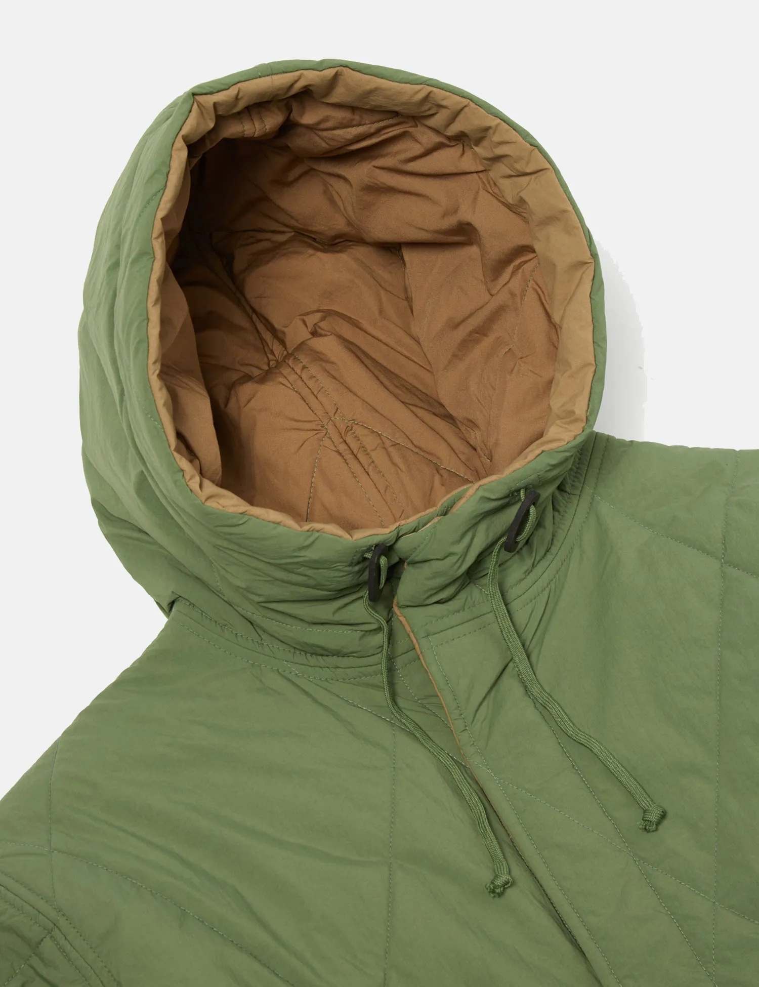 Universal Works Diamond Quilt Parka Jacket - Green