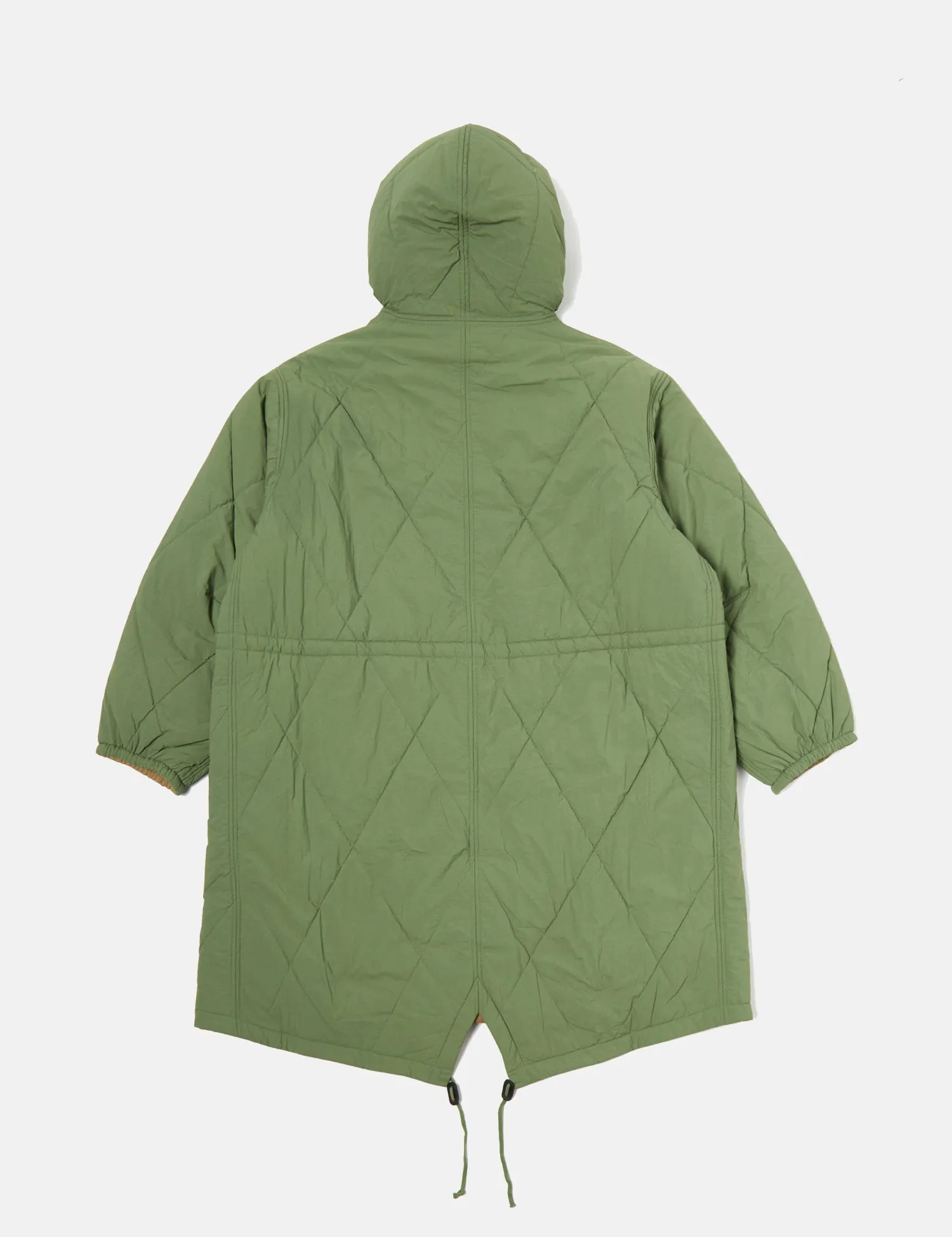 Universal Works Diamond Quilt Parka Jacket - Green