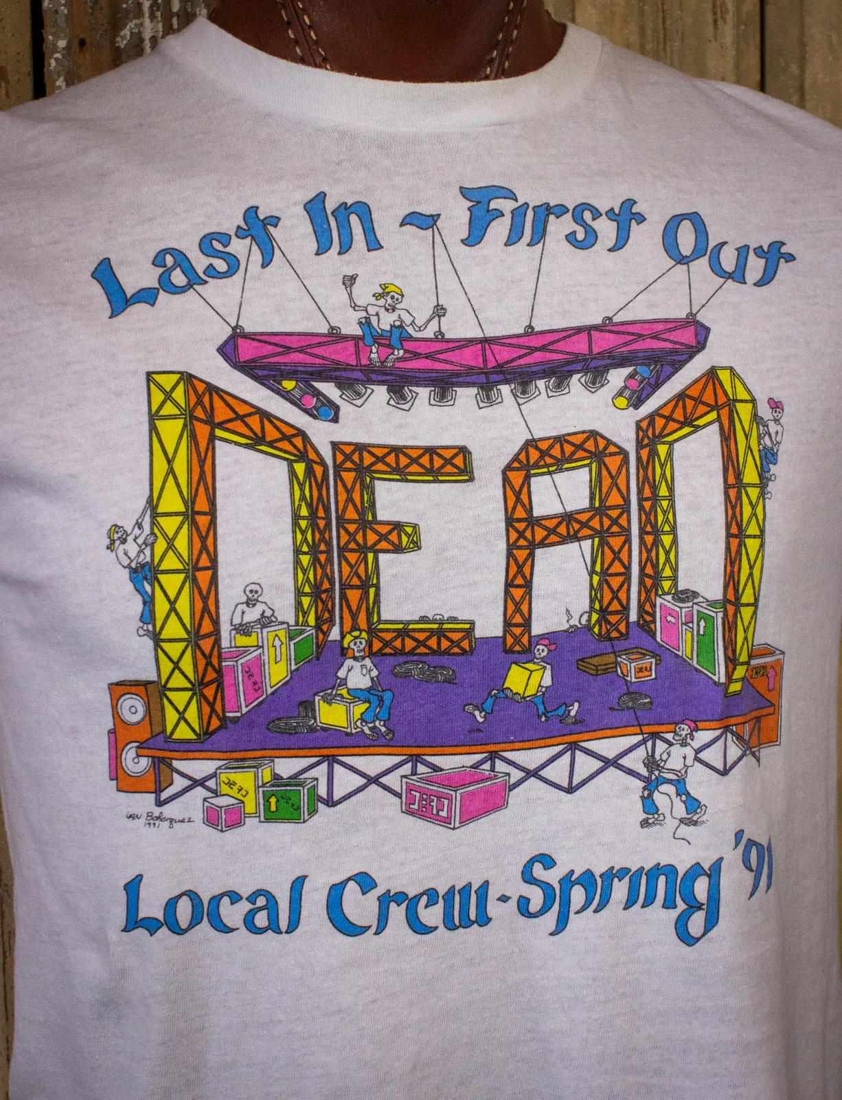 Vintage Grateful Dead Last In First Out Crew Concert T Shirt 1991  M