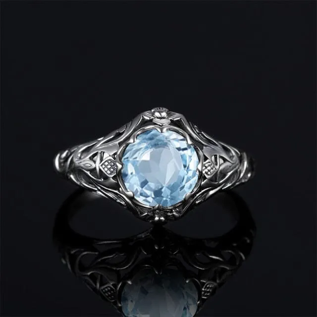 Vintage Handmade Aquamarine Ring - 925 Sterling Silver