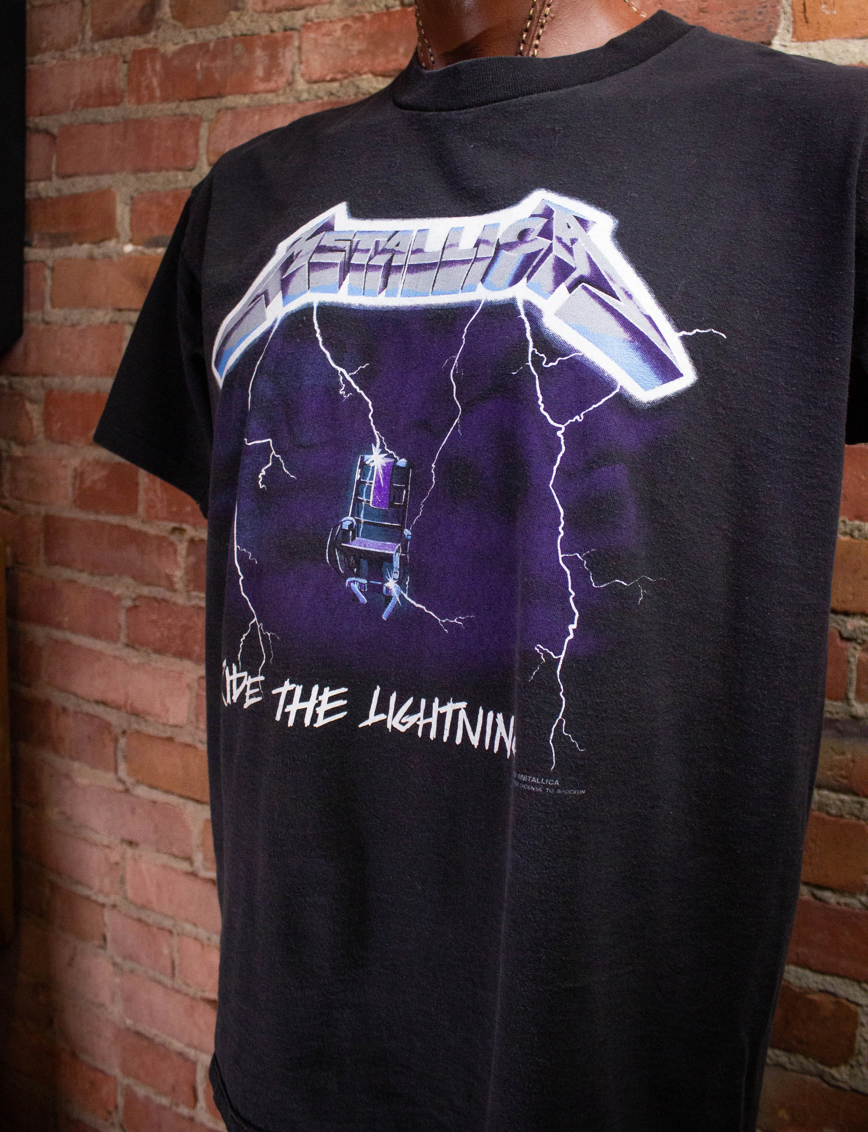 Vintage Metallica Ride The Lightning Black Album Concert T-Shirt 1991 XL