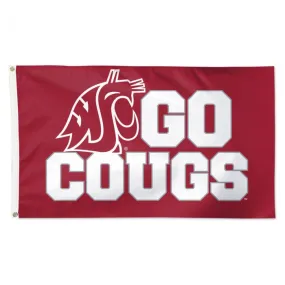 WASHINGTON STATE COUGARS GO COUGS FLAG - DELUXE 3' X 5'