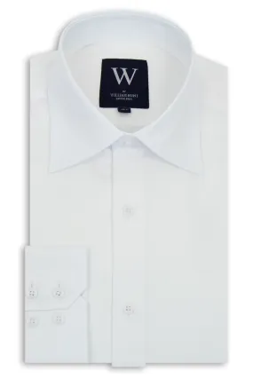 White Faint Line Cutaway Collar Shirt